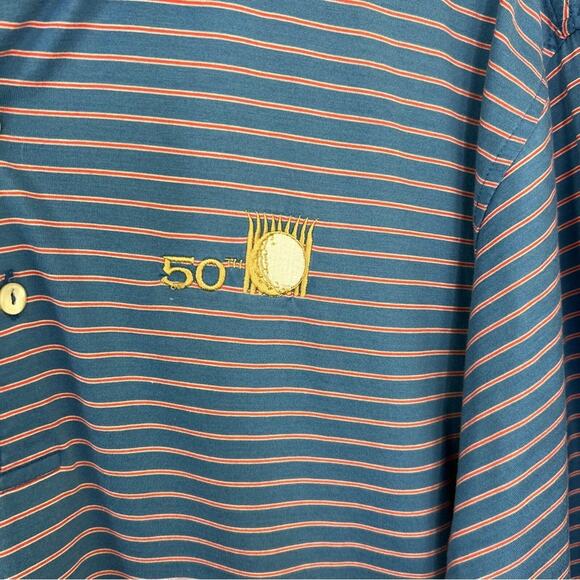 Lot of 2 Peter Millar Polo Performance Striped Golf Shirts Size Large - Picture 4 of 12